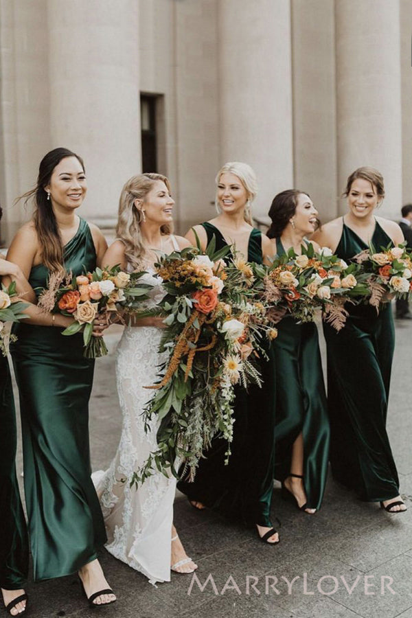 dark green bridesmaid dresses